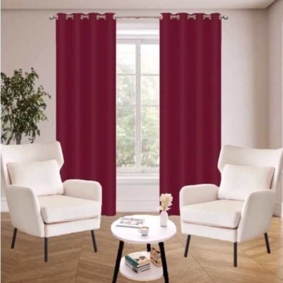 Navy Blue Grommet Full-Length Curtains Modern Accents 1 Panel - Picture 2 of 6